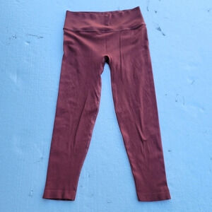 Victoria's Secret Sport Burnt Orange Mid Rise Ribbed Work Out Leggings Sz Large